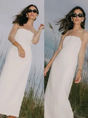 NWT Antonio Melani x Elizabeth Damrich Babe Mesh Crepe Soutache Pearl Maxi Dress thumbnail 2