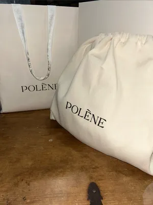Polène Cyme Mini Textured Leather Tote Bag Camel Brown with Box & Dust Bag thumbnail 2