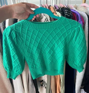 Olivaceous Puff Sleeve Sweater thumbnail 1