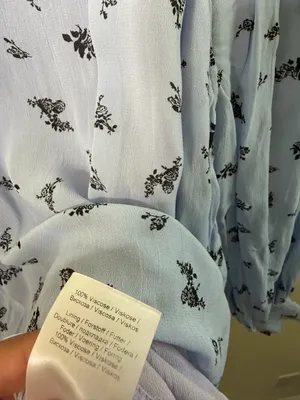 Ganni‎ Blue Floral Georgette Long Sleeve Blouse Womens Size 36 / US 4 thumbnail 6