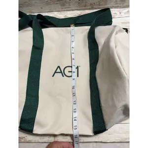 AG1 Athletic Greens Duffle Bag Cream Canvas Gray thumbnail 5