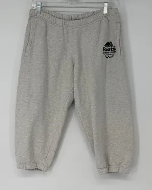 Roots 73 Athletics Grey Heathered Sweatpants Joggers‎ Logo Womens Size L thumbnail 1