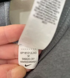 Nike Dri Fit Sports Bra Removable Pads Grey Black Swoosh Racerback ~ Size M thumbnail 8