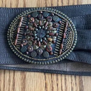Chico’s Vintage Bead And Wood Buckle Waist Belt 40” thumbnail 10