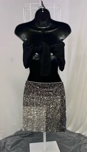 Express Silver Ombre Sequin Mini Skirt thumbnail 1