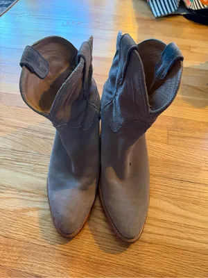 Tecovas Grey Suede Western Ankle Boots thumbnail 4