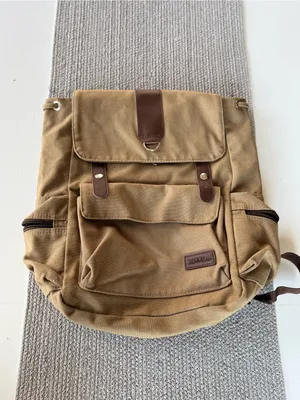 Bella Russo Tan Brown Nylon Drawstring Backpack thumbnail 2