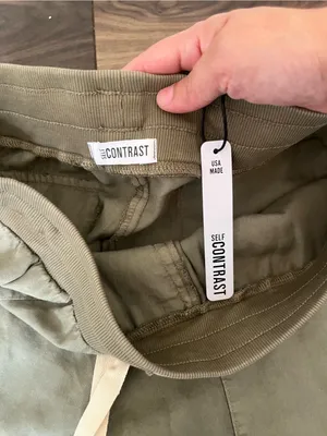 Self Contrast Olive Green Jogger Cargo Pants XS‎ NWT thumbnail 4