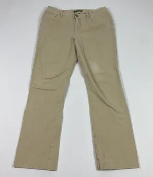 Lauren Ralph Lauren Pants Womens 10 Khaki Beige Stretch Twill Straight Leg Jeans thumbnail 1