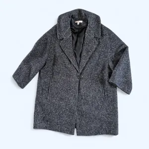 Cabi Blair Black Oversized Wool Blend Tweed One Button Dark Academia Jacket M thumbnail 2