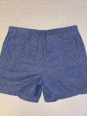 Talbots Girlfriend Chino Shorts Size 12 Light Blue Navy Polka Dot Classic Preppy thumbnail 8