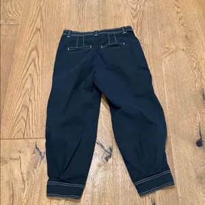 Maeve by Anthropologie Black with‎ white trim button ankle pants 8 thumbnail 4