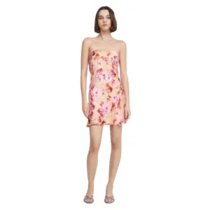 Bec & Bridge Women's Indi Floral‎ Strapless Open Back Mini Dress Peach 4 thumbnail 3