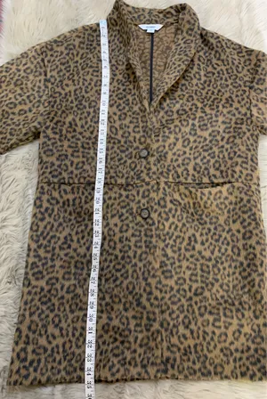 Old Navy Leopard Print Wool Coatigan Coat Jacket Medium thumbnail 9