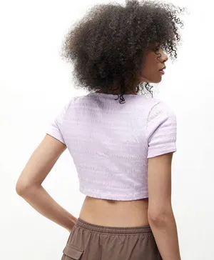 Purple Tie Front Keyhole Top thumbnail 3