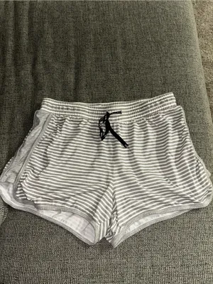 Life is Good Striped Gray & White Women’s Lounge Shorts thumbnail 3