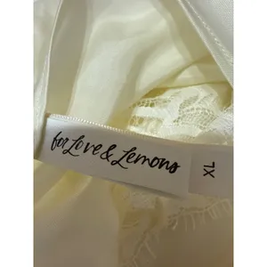 For Love & Lemons Cream Silk Satin Sleeveless Lace Cowl Cami Tank Mini Dress XL thumbnail 4