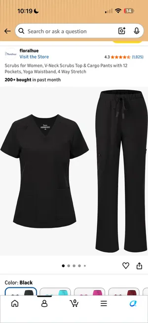 Amazon Scrubs Set Black thumbnail 2