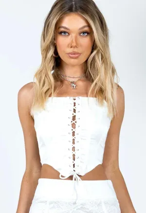 White Corset Top thumbnail 3