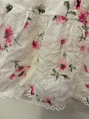 Floral Mini Skirt Pink & White - Size Small thumbnail 3