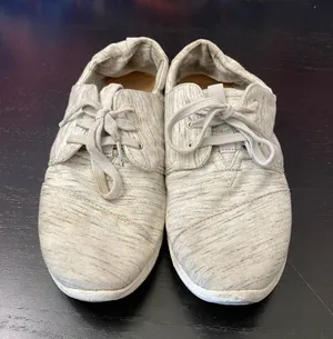 Toms Knit Lace-Up Sneakers in Light Gray thumbnail 1