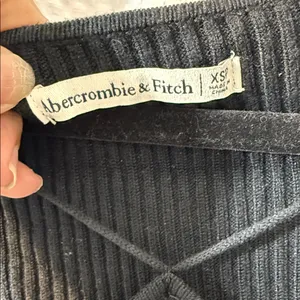Abercrombie & Fitch Black Knit Ribbed Long Sleeve Mini Dress Chest Cutout Sz XS thumbnail 5