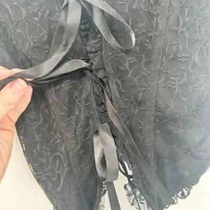 Mixed Threads Womens Y2K Black Lace Tie Front‎ Corset Going Out Top Bustier XS thumbnail 3
