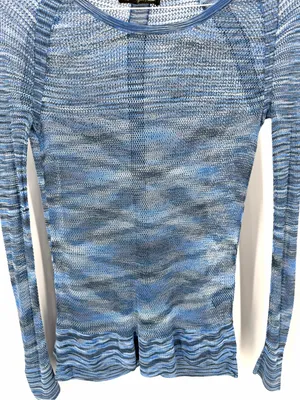 Rag & Bone Blue Y2K Mesh Pullover Crewneck Long Sleeve thumbnail 3