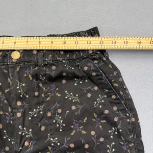 Anthropologie Small Black Floral High Rise Tapered‎ Cargo Pants Elastic Back thumbnail 5
