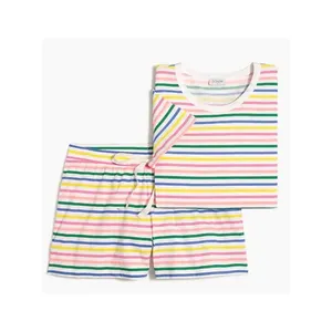 J.Crew Rainbow Stripe Cotton Pajama Short Set Sz.XS thumbnail 3