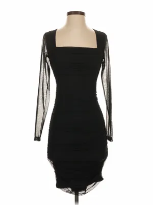 Princess Polly Charvi Black Ruched Mesh Mini Dress Size 4 Indie Y2K Party thumbnail 2