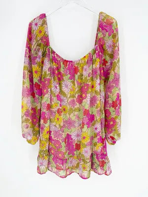 Show Me Your MuMu Briar Floral Mini Dress Women's M Boho thumbnail 2