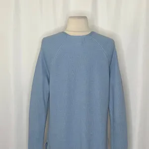 ATHLETA Hanover Refined Merino Wool V-Neck Sweater Solid Heron Blue Knit Small thumbnail 8