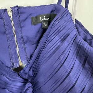 NEW Lulus Got the Glam Navy Blue Pleated Cutout Maxi Dress Formal Party Medium thumbnail 8