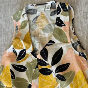 Rachel Zoe 100% Linen Shift Dress Size XS PInk Tank Floral Sleeveless‎ Tropical thumbnail 3