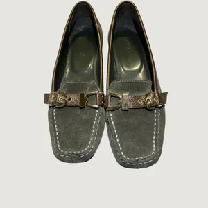 Nickels Soft Loafers Womens Olive Green Suede Bronze‎ Leather Buckle Shoes 8.5 M thumbnail 7