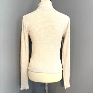 Y2K Abercrombie Sparkle Shimmer Mock Neck Sweater Holiday Minimalist L Layering thumbnail 6