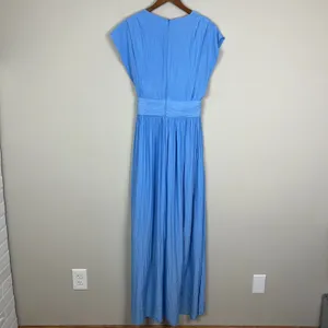 Ramy Brook Maxi Dress Womens 6‎ Blue Belted High Low Pleated Fairy Rebecca Satin thumbnail 16