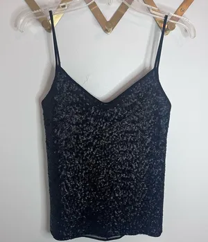 Zara Black Sequin Tank XS thumbnail 1