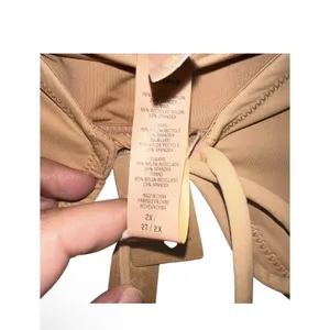 Skims Swim Bikini Top Womens Sz 2X Brown Nylon Stretch Long Sleeve Beach Swim thumbnail 2