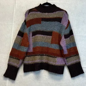 NWT a.n.a. Women’s Patchwork Sweater Large Colorblock Long Sleeve Boho Brown NEW thumbnail 11