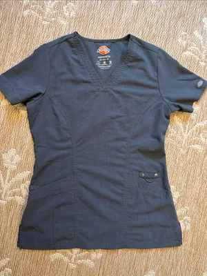 Dickies Women's Advance V-Neck Scrub Top in Navy Blue thumbnail 1