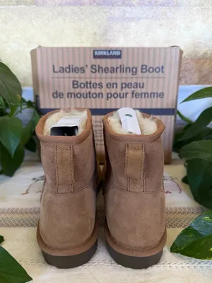 NEW Kirkland Signature Women’s Shearling Chestnut Tan Winter Short Boots Size 11 thumbnail 7