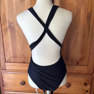 Cupshe Black Plunge One-Piece Swimsuit thumbnail 3