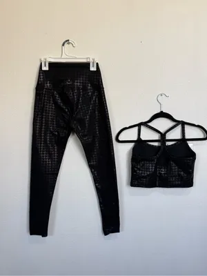 Beyond Yoga Houndstooth Matching Set 2PC Leggings Crop Tank Small Athleisure Y2K thumbnail 2