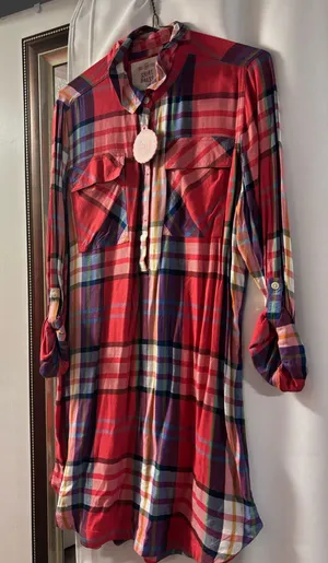 Flannel checker dress Red Size L thumbnail 1