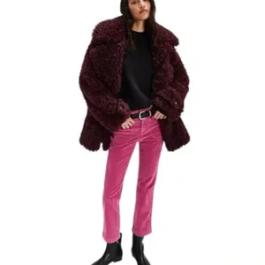 NWOT Free People High Time Velvet Kick Flare Pants In Very Berry SZ-0 thumbnail 3