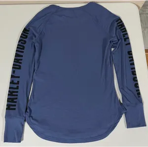 Harley Davidson Blue Periwinkle Logo Graphic Long Sleeve T-Shirt Top Tee Size S 🏍️✨ thumbnail 6