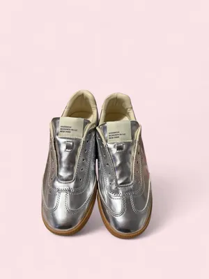 Steve Madden Metallic Silver Low-Top Sneakers with Gum Sole thumbnail 6