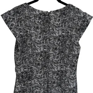 White House | Black Market Black & White Micro Polka Dot V-Neck Midi Pencil Dress Career Church Size 8 thumbnail 6